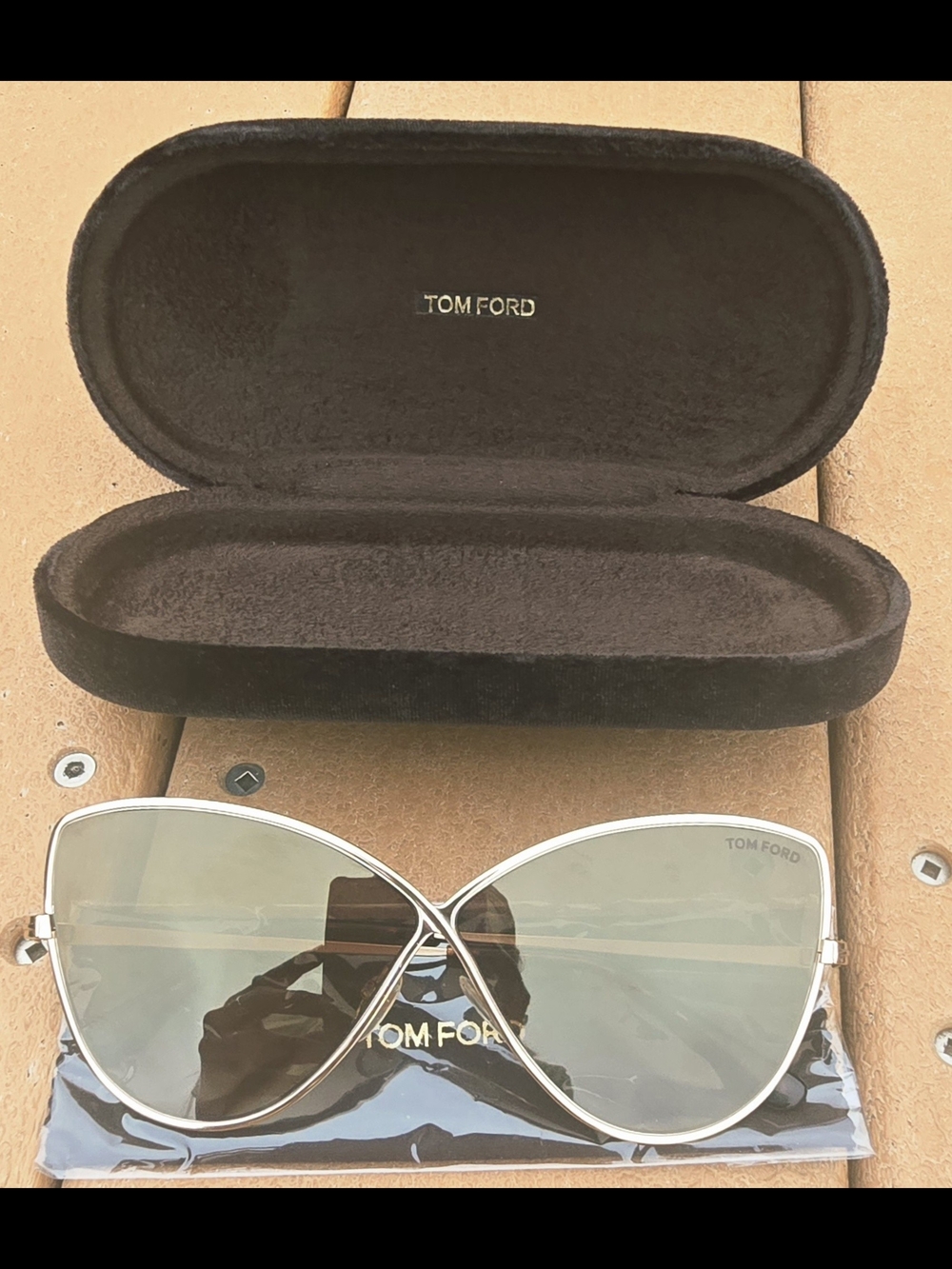 Tom Ford Elisa‑02 TF569 28G Shiny Rose Gold cateye Gradient Sunglasses – Nwot